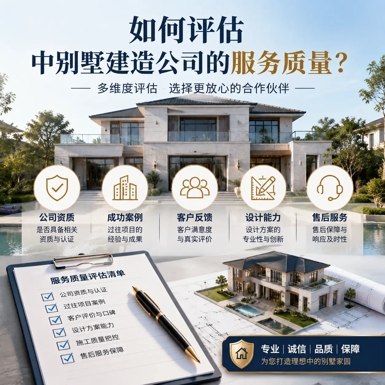 如何评估 水城 中别墅建造公司的服务质量?